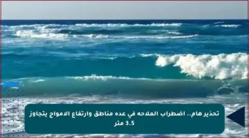 تحذير هام.. اضطراب الملاحة في عدة مناطق وارتفاع الأمواج يتجاوز 3.5 متر